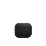 Black Leatherite AirPods 3 Case Cover shown closed from the front on a white background