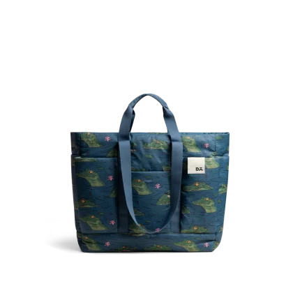 Alligator Idyll Tote Bag — lightweight tote with twin shoulder handles, shown on white