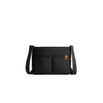 Carbon Black Retreat Crossbody Bag — compact crossbody with a webbing strap, shown on white