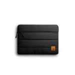 Carbon Black Stria Laptop Sleeve Bag - Large — padded quilted laptop sleeve with a side carry handle, shown on white
