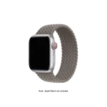 Clay Braided Solo Loop Apple Watch band fitted to an Apple Watch, shown on white — fits 42/44/45/49 mm cases, watch not included