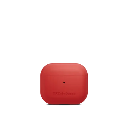 Crimson Leatherite AirPods 3 Case Cover shown closed from the front on a white background
