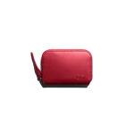 Crimson Red Vegan Leather Zipper Slim Card & Coin Wallet | Online Shopping | KlippiK Kuwait UAE Saudi