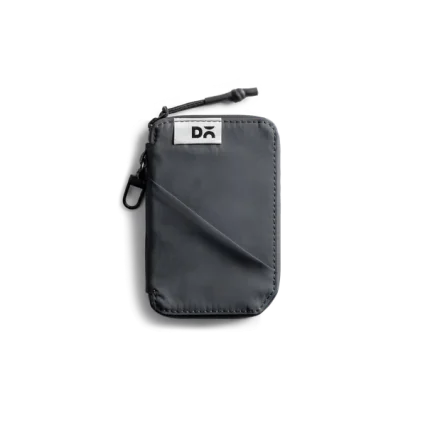 Dark Grey Pulse Card Wallet — zipped card wallet with a pull tab, shown on white