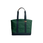 Forest Green-Navy Field Tote Bag — canvas tote with contrast webbing handles, shown on white
