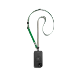 Grey-Green Crossbody Phone Lanyard - Strap attached to a black phone case, shown hanging against a white background