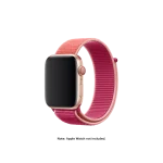 Hibiscus Dual Colour Nylon Apple Watch band fitted to an Apple Watch, shown on white — fits 38/40/41 mm cases, watch not included