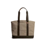 Khaki Beige-Clove Field Tote Bag — canvas tote with contrast webbing handles, shown on white
