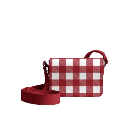 Cherry Gingham Sol Box Shoulder Bag | Shop Online | KlippiK Kuwait UAE Saudi