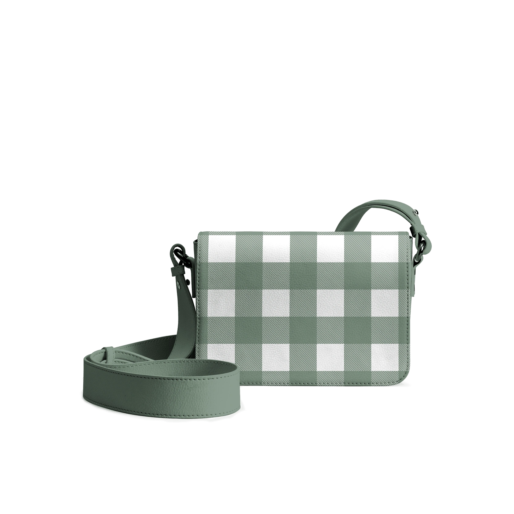 Klippik Online Shopping Kuwait UAE Saudi-Teal-Gingham-Sol-Box-Shoulder-Bag-view Teal Gingham Sol Box Shoulder Bag | Shop Online | KlippiK Kuwait UAE Saudi