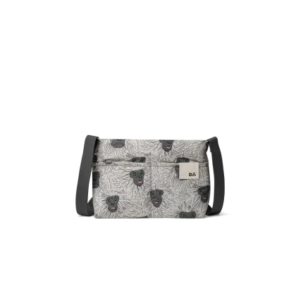 Langoor Retreat Crossbody Bag - White — compact crossbody with a webbing strap, shown on white