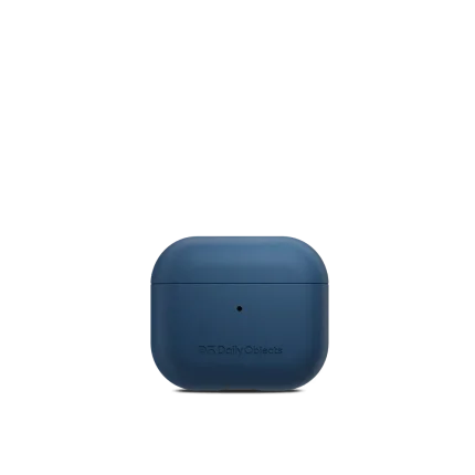 Navy Blue Leatherite AirPods 3 Case Cover shown closed from the front on a white background