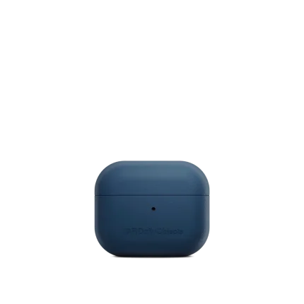 Navy Blue Leatherite AirPods Pro 2 Case Cover shown closed from the front on a white background