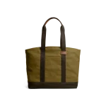 Olive Green-Clove Field Tote Bag — canvas tote with contrast webbing handles, shown on white