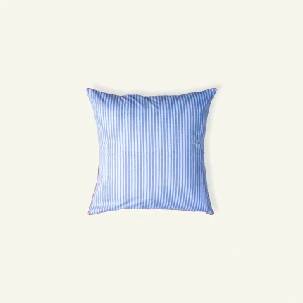 Pale blue Red Silent stripes Body Cushion Cover