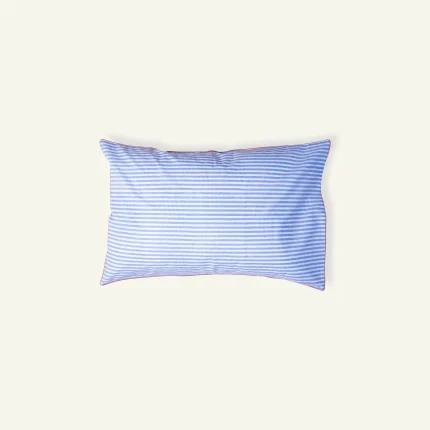 Pale blue Red Silent stripes Body Pillow Cover