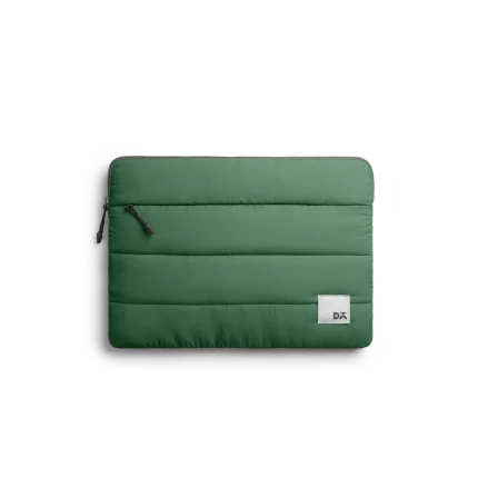 Pine Stria Laptop Sleeve Bag - Large — padded quilted laptop sleeve with a side carry handle, shown on white