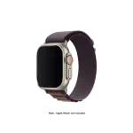 Plum Ridge Loop Apple Watch band fitted to an Apple Watch, shown on white — fits 38/40/41 mm cases, watch not included