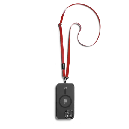 Red Leatherite Crossbody Phone Lanyard - Strap