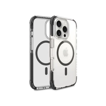 Reflex MagSafe Shield Case Cover For iPhone 16 Pro Max shown front and back at an angle on white, with the MagSafe ring visible