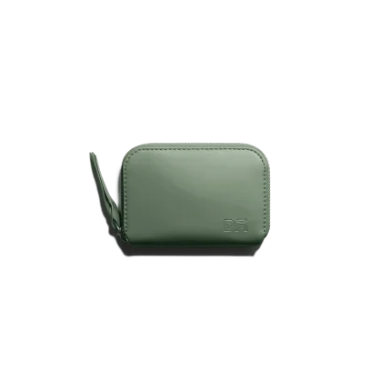 Sap Green Vegan Leather Zipper Slim Card & Coin Wallet | Online Shopping | KlippiK Kuwait UAE Saudi