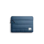 Space Blue Stria Laptop Sleeve Bag - Medium — padded quilted laptop sleeve with a side carry handle, shown on white