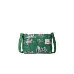 Squid Retreat Crossbody Bag - Green — compact crossbody with a webbing strap, shown on white