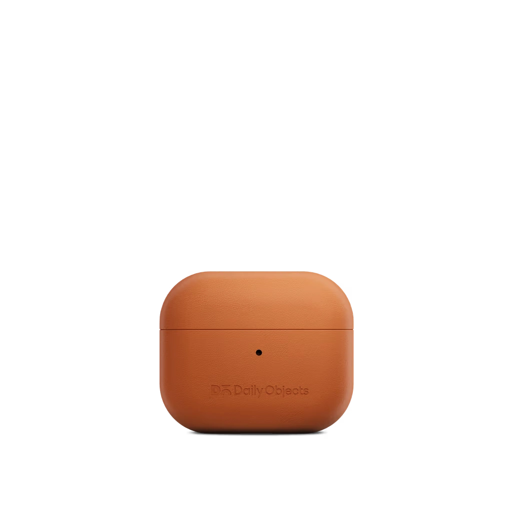 Tan-Leatherite-AirPods-Pro-2-Case-Cover Tan Leatherite AirPods Pro 2 Case Cover shown closed from the front on a white background