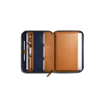 Urbane Tech Folio Tan by DailyObjects – tan vegan leather tech organiser with blue felt interior