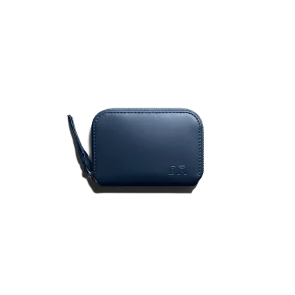 Ultramarine Blue Vegan Leather Zipper Slim Card & Coin Wallet | Online Shopping | KlippiK Kuwait UAE Saudi