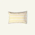 Mellow Yellow with Misty Blue Pure Stripes Pillow Cover (Set of 2)