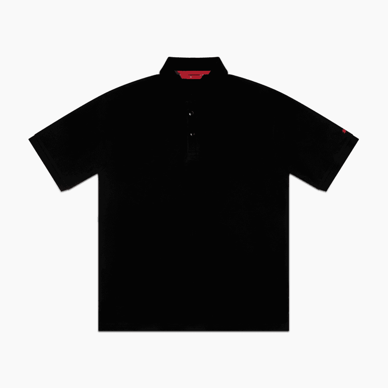 Ludic Core Polo in Classic Black pique cotton
