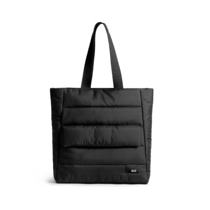 DailyObjects Black Wing Tote – quilted 23-litre laptop tote bag in black
